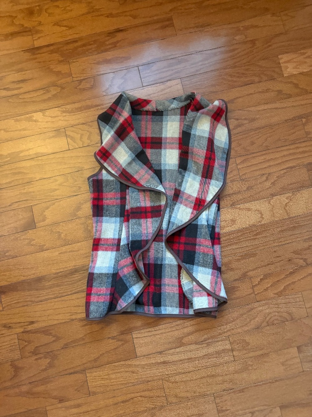 Red/Brown Plaid Vest